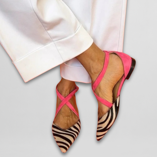 Awake Strappy ballerina flats with pointed silhouette for women | Fern