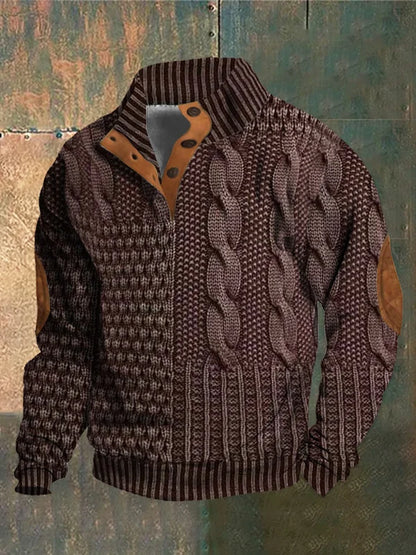 Slick Knitted jumper with elbow-patch detail for men | Finn