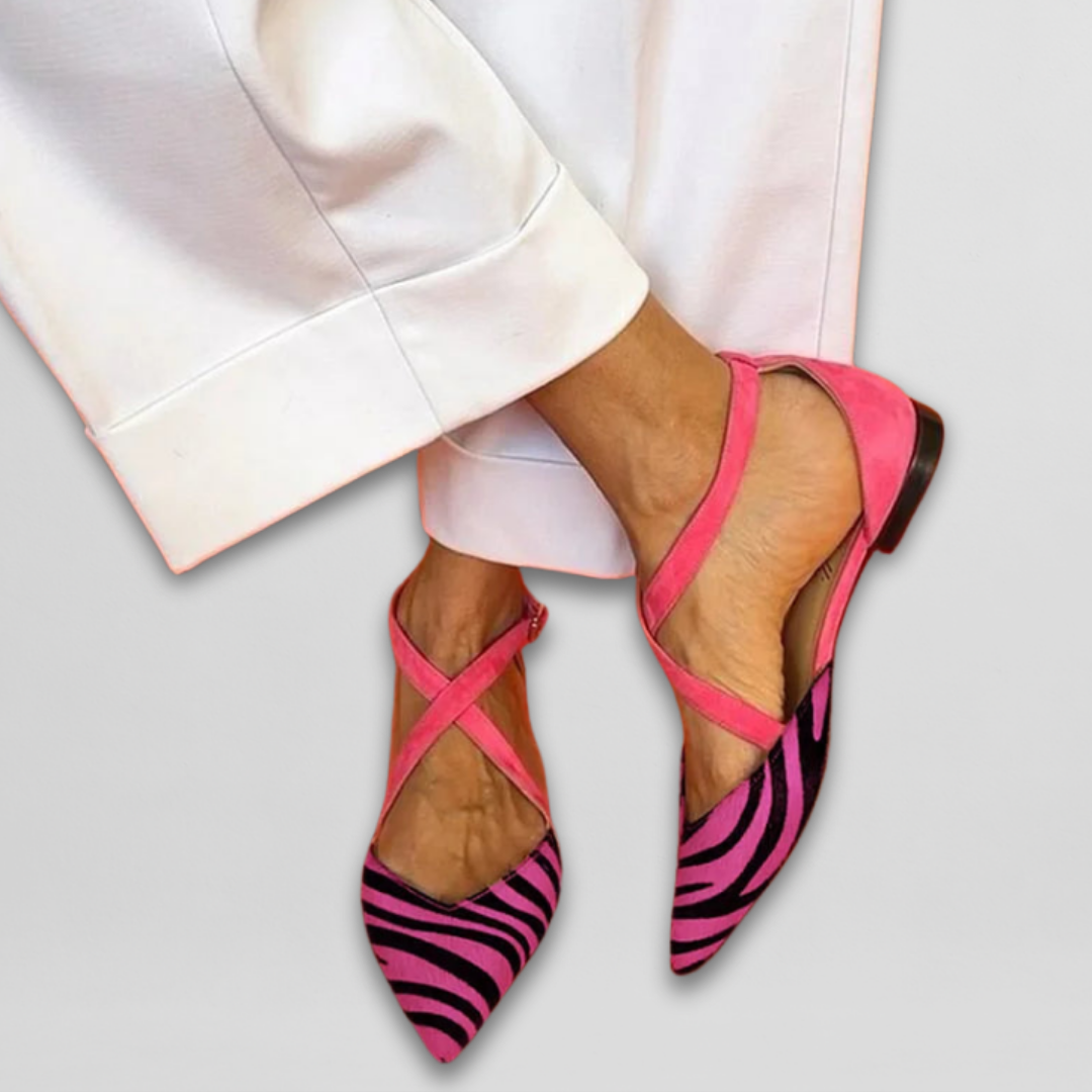 Awake Strappy ballerina flats with pointed silhouette for women | Fern