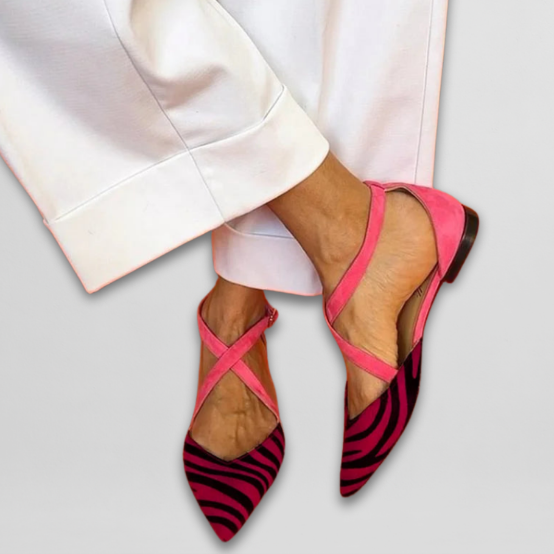Awake Strappy ballerina flats with pointed silhouette for women | Fern