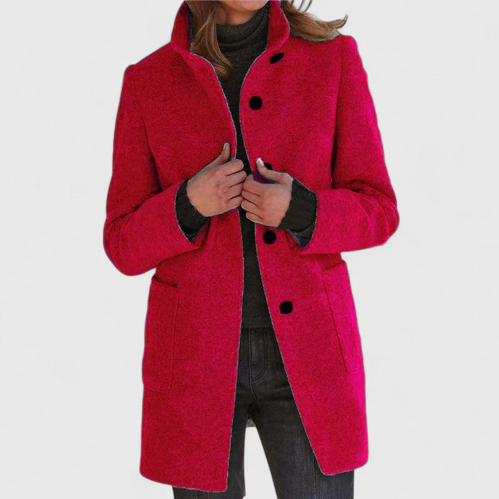 Natural Classic Mid Length Coat For Women | Ardelia