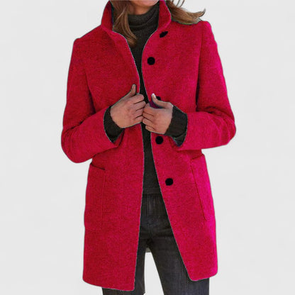 Natural Classic Mid Length Coat For Women | Ardelia