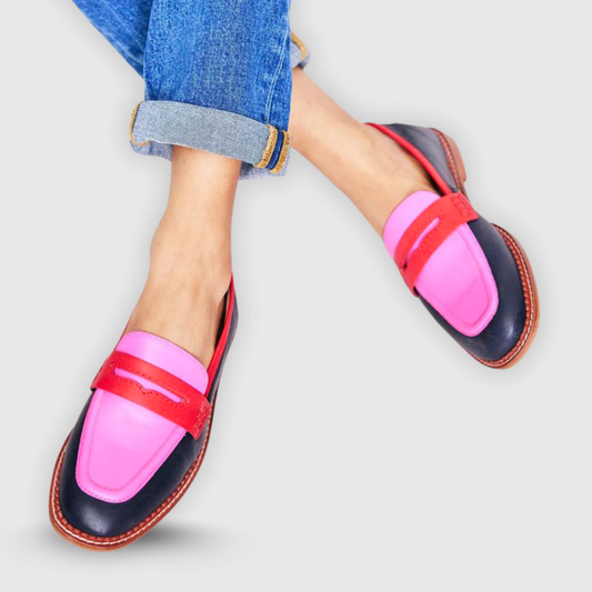 Caring Two-tone loafers with slip-on silhouette for women | Franki