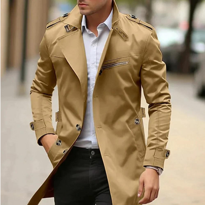 Pretty Classic Double Breasted Trench Coat For Men | Alarion