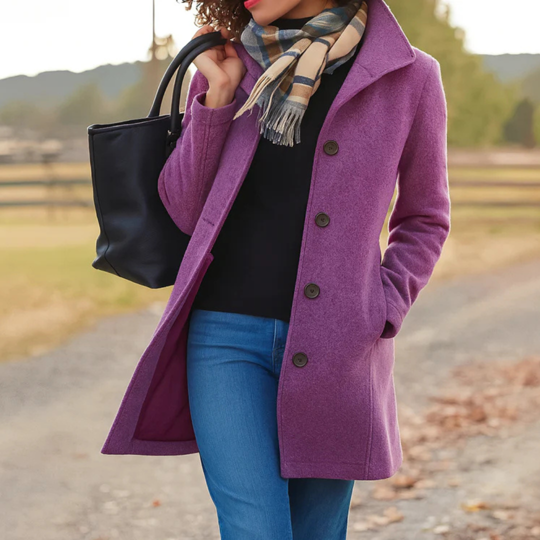 Awake Classic Button Front Heritage Coat For Women | Emilia
