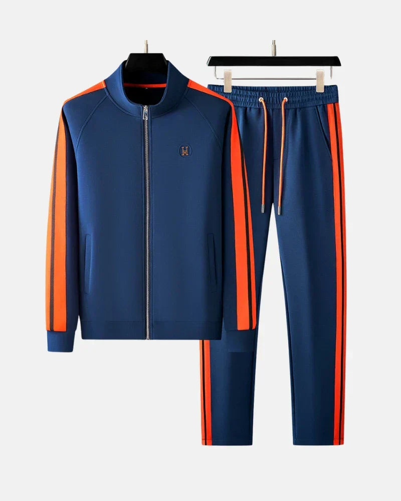 Satin Athletic Zip Up Tracksuit Set For Men | Marco
