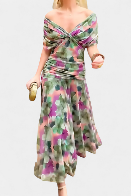 Earthy Elegant V Neck Maxi Dress For Women | Grace