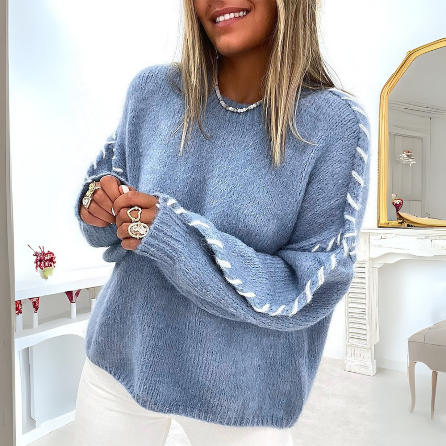 Belgravia Cozy Long Sleeve Round Neck Sweater For Women | Loraine