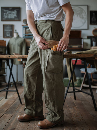 Glittering Heritage Utility Trousers with Reinforced Details for Men | Owen