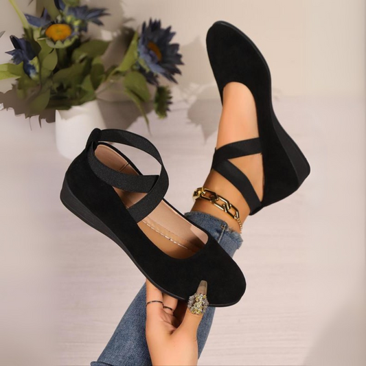 Wild Closed Toe Wedge Ballerina Shoes For Women | Mirelle