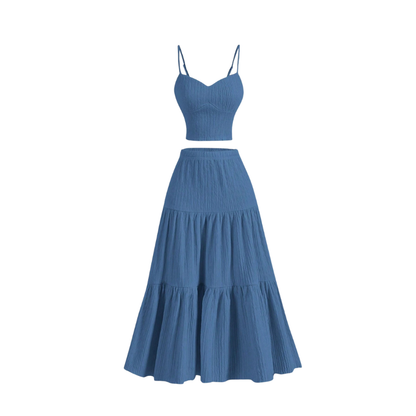 Unique Crop cami top and A-line skirt set for women | Avina
