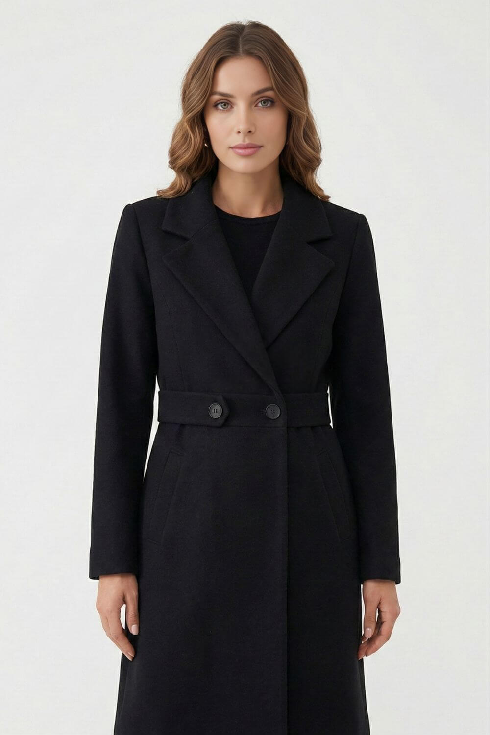 Curated Long Tailored Double Breasted Coat For Women | Arlena