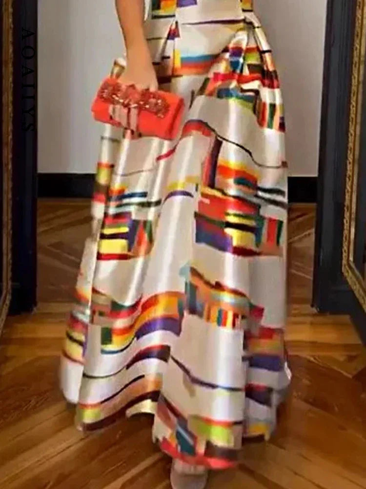 Bold Geometric Print Sleeveless Dress For Women | Isabel