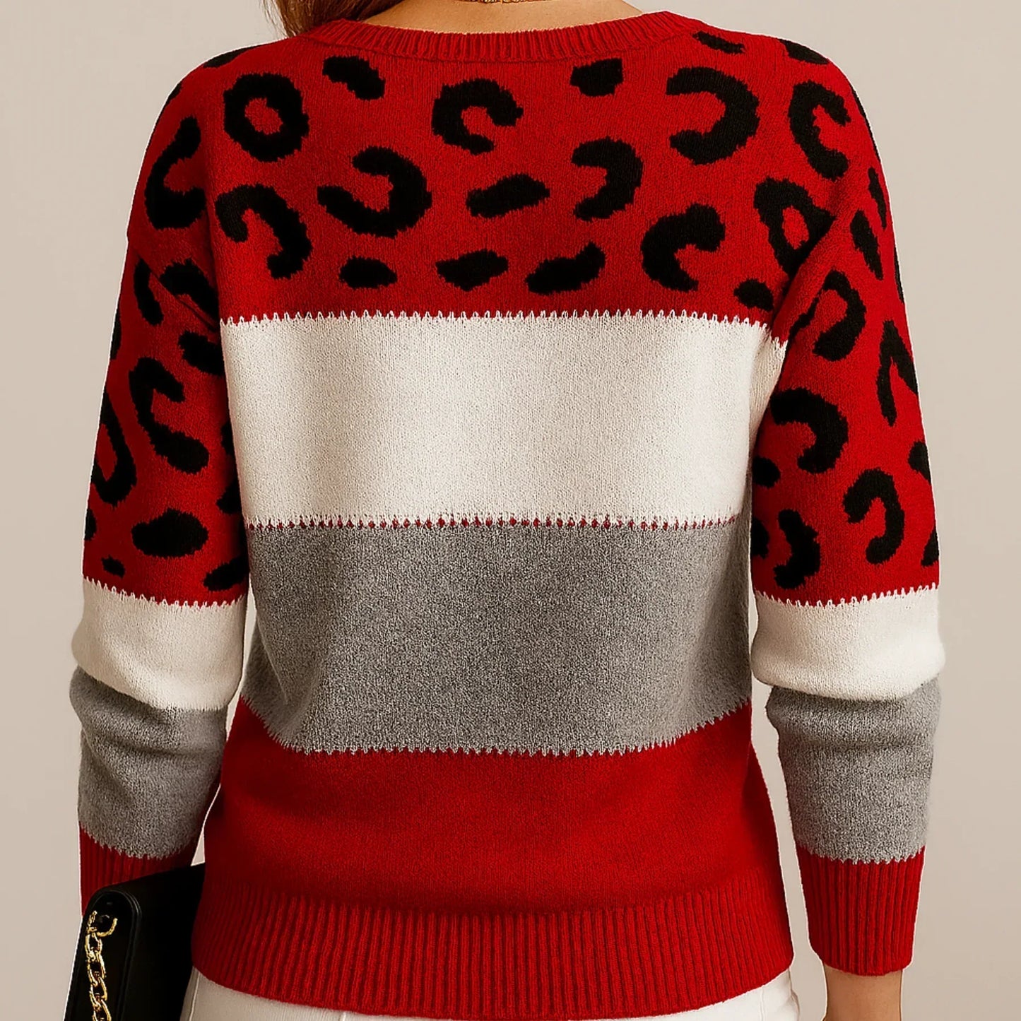 Authentic Leopard Colour-Block Sweater for Women | Selene