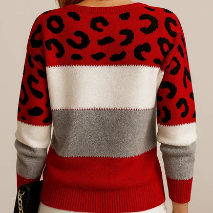 Authentic Leopard Colour-Block Sweater for Women | Selene