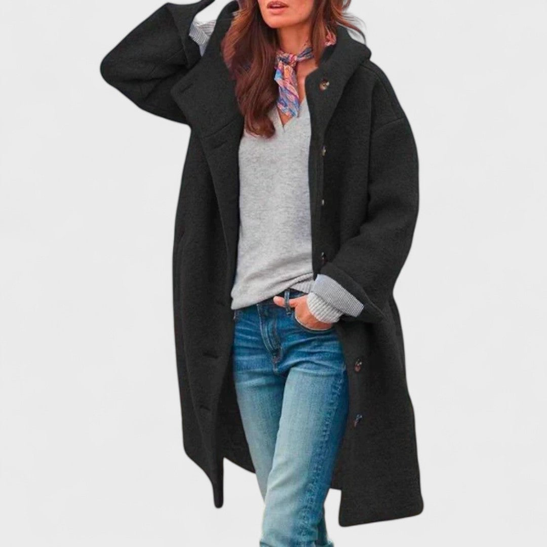 Airy Longline Button Coat For Women | Aida