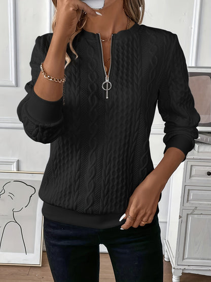 Trailblazing Half Zip Casual Sweater For Women | Lioraelle