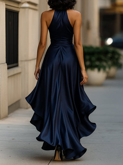 Royal Elegant Halter Neck Long Dress For Women | Sara