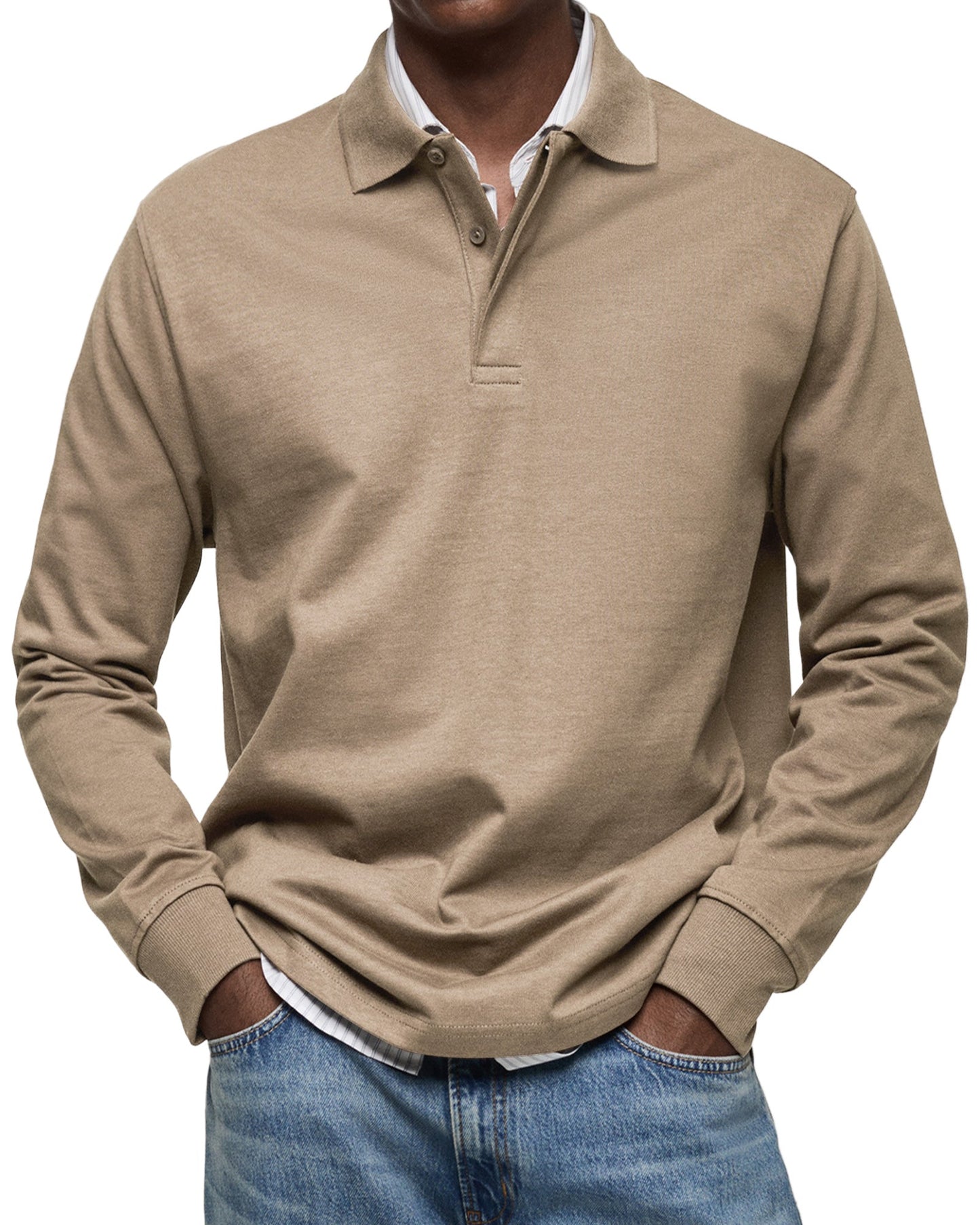 Riviera Classic Long Sleeve Polo Shirt For Men | Tristan