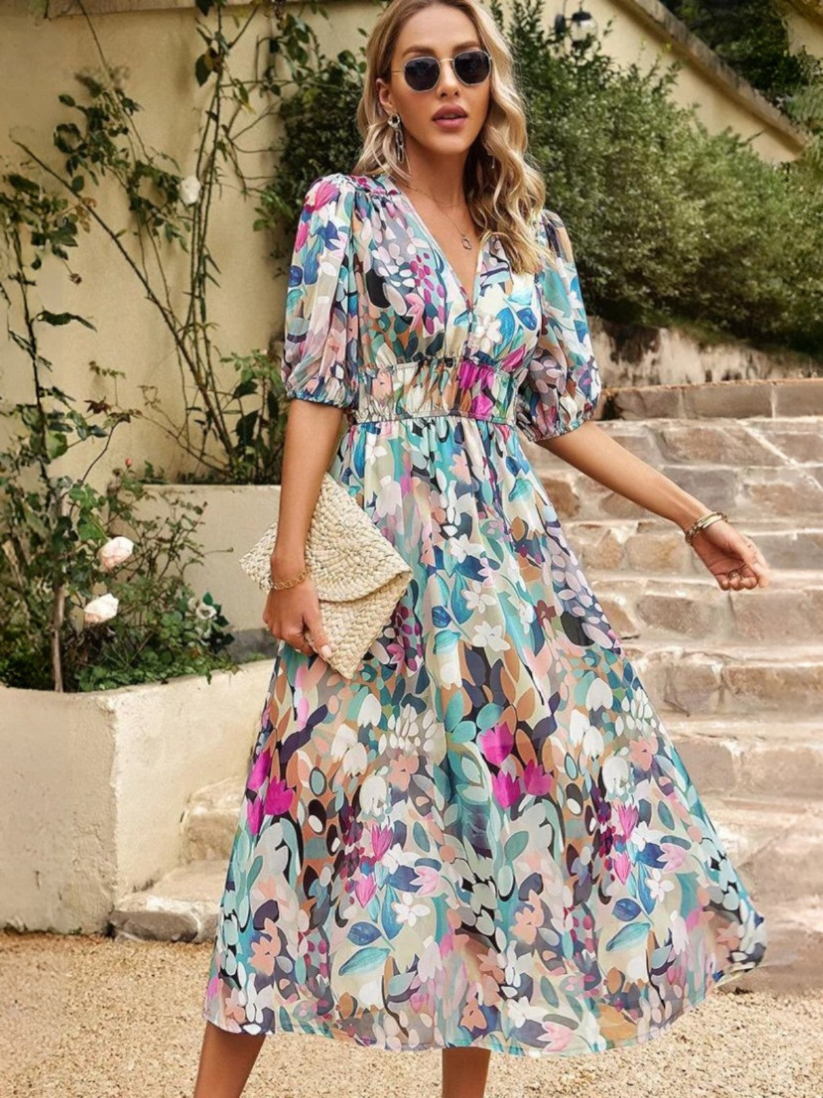 Glossy Stylish printed dress for women | Ariadne