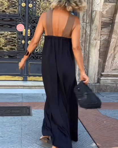 Vivid Cross Neck Long Dress For Women | Selmira