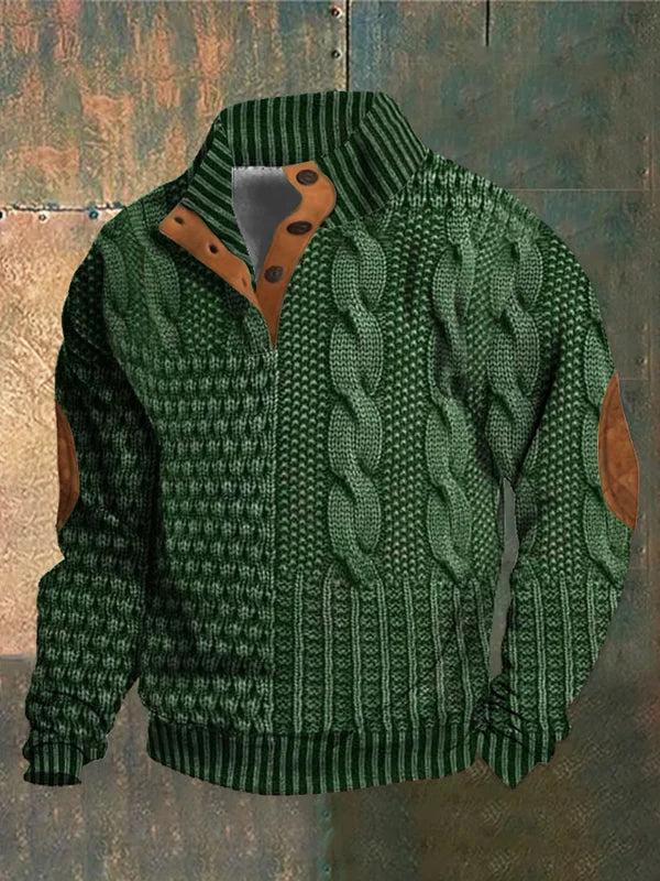 Slick Knitted jumper with elbow-patch detail for men | Finn