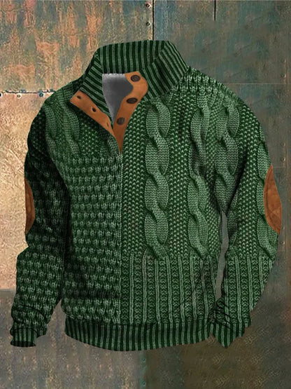 Slick Knitted jumper with elbow-patch detail for men | Finn