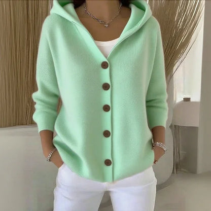 Enduring Hooded Button Cardigan for Women | Elowen