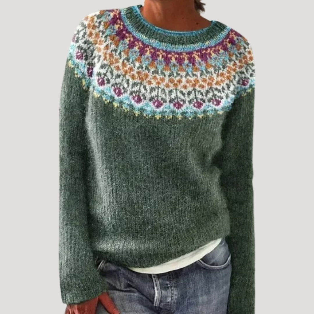 Lowland Patterned knitted winter sweater for women | Marielle