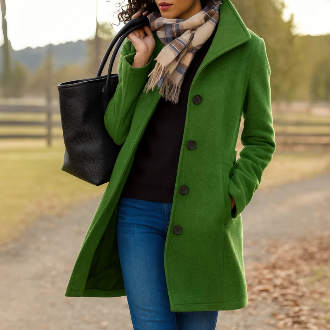 Awake Classic Button Front Heritage Coat For Women | Emilia