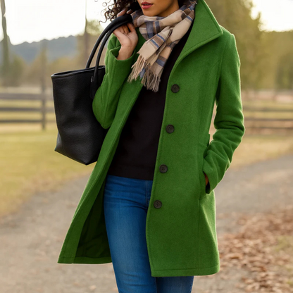 Awake Classic Button Front Heritage Coat For Women | Emilia