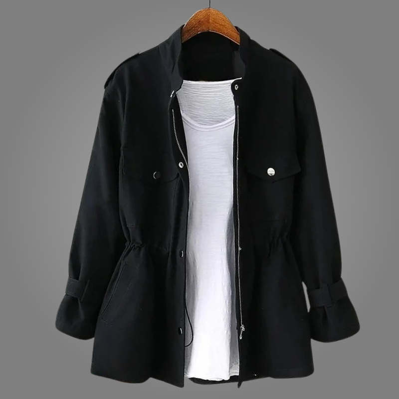Mindful Tailored Button Front Overcoat For Women | Celeste