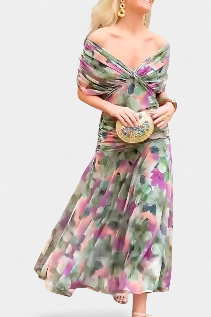 Earthy Elegant V Neck Maxi Dress For Women | Grace