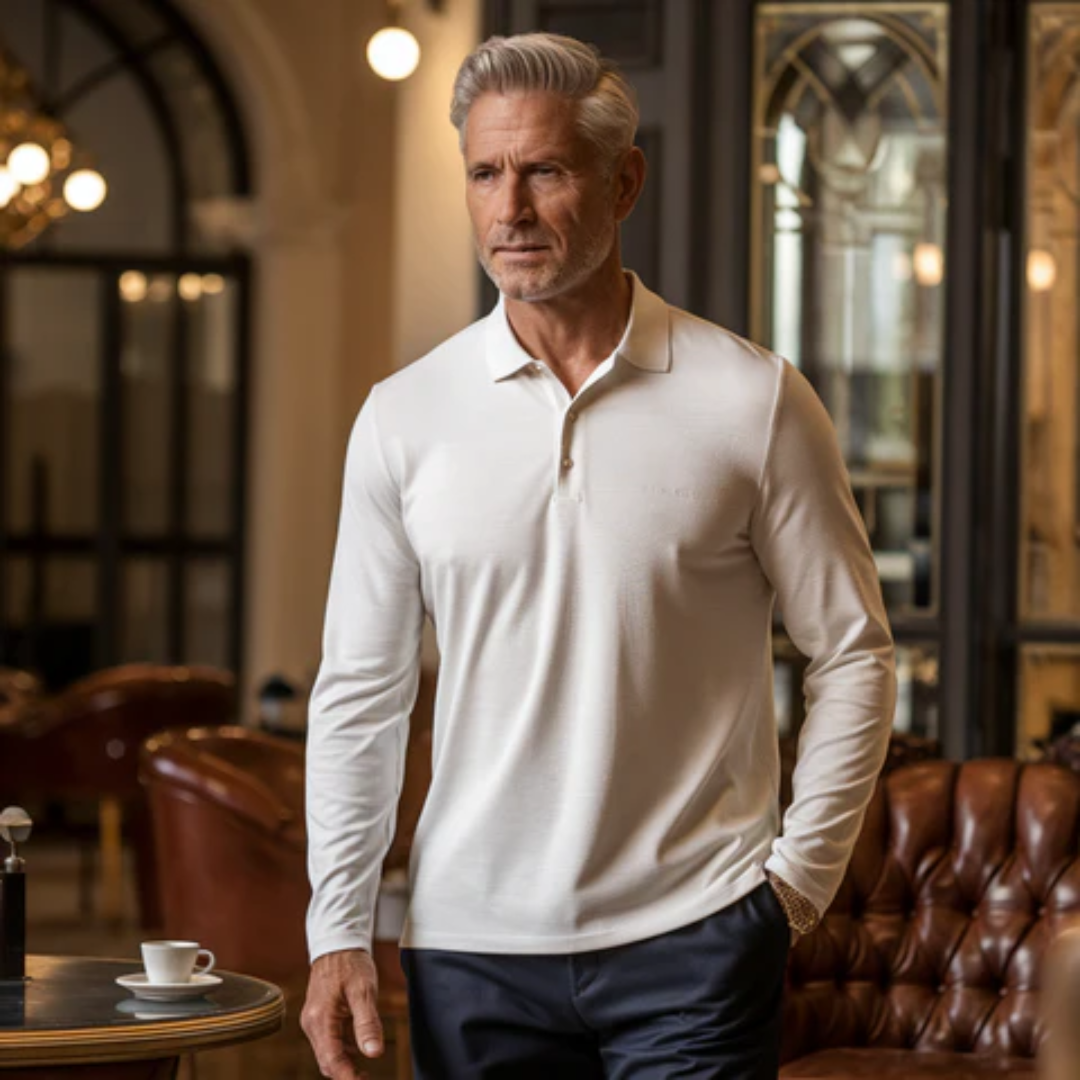 Versatile Long Sleeve Polo Shirt For Men | Ray