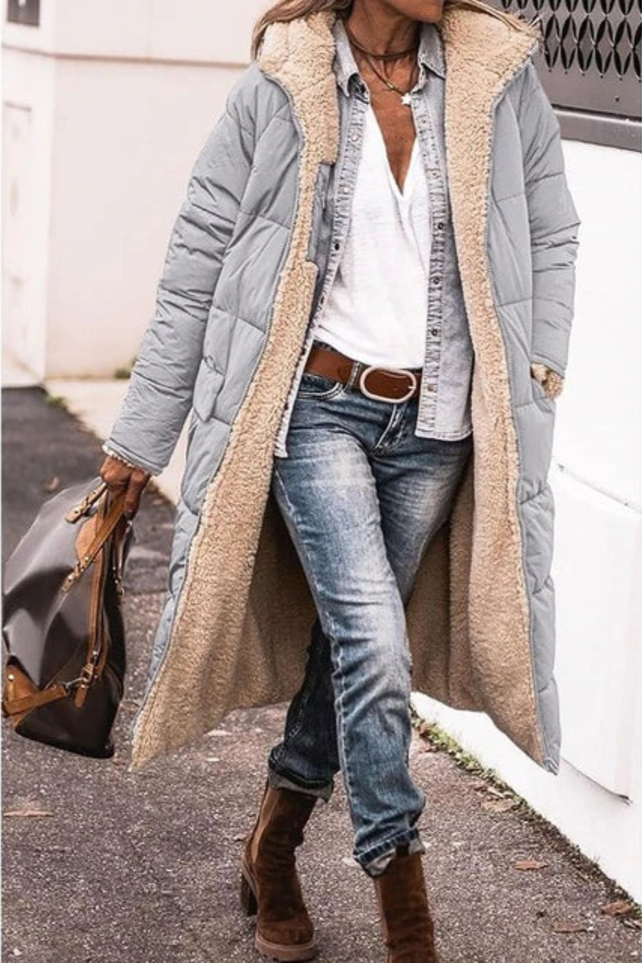 Antique Elegant Reversible Long Coat For Women | Elvie