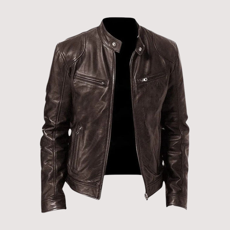Brass Classic Zip Front Jacket for Men | Dorian