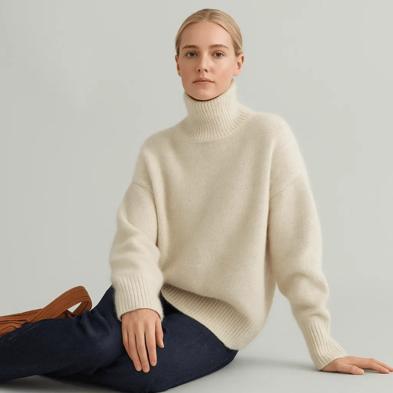 Restful Oversized Turtleneck Sweater For Women | Elaraine