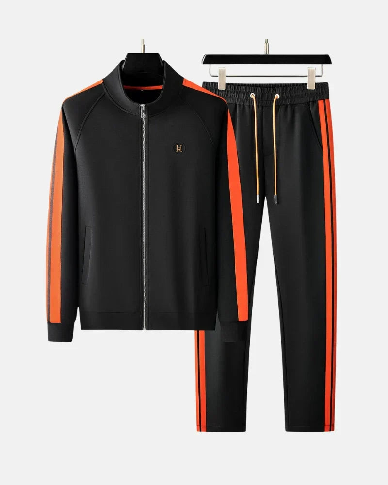 Satin Athletic Zip Up Tracksuit Set For Men | Marco