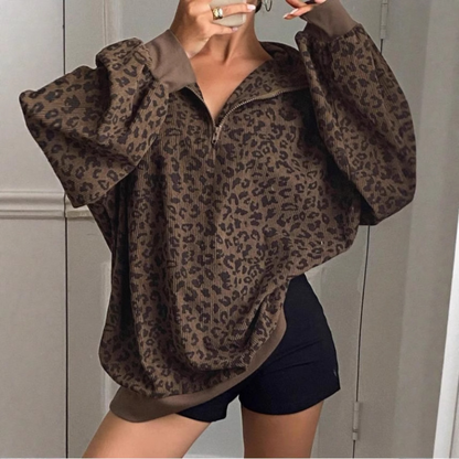 Gorgeous Cosy Leopard Print Sweatshirt For Women | Velmira