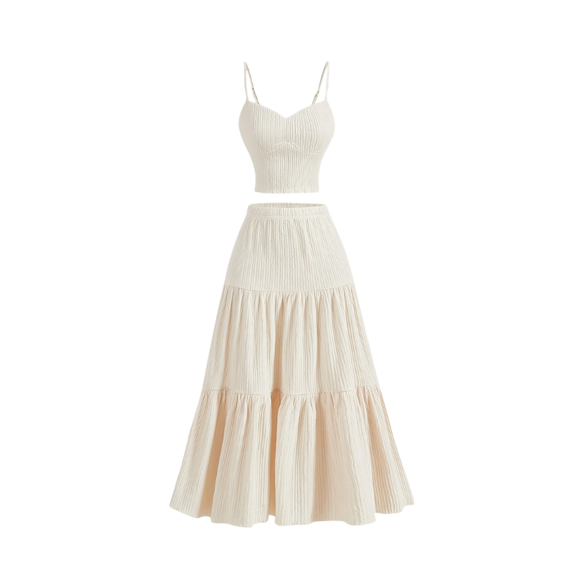 Unique Crop cami top and A-line skirt set for women | Avina