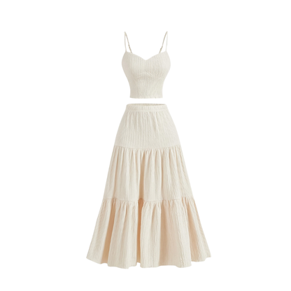 Unique Crop cami top and A-line skirt set for women | Avina