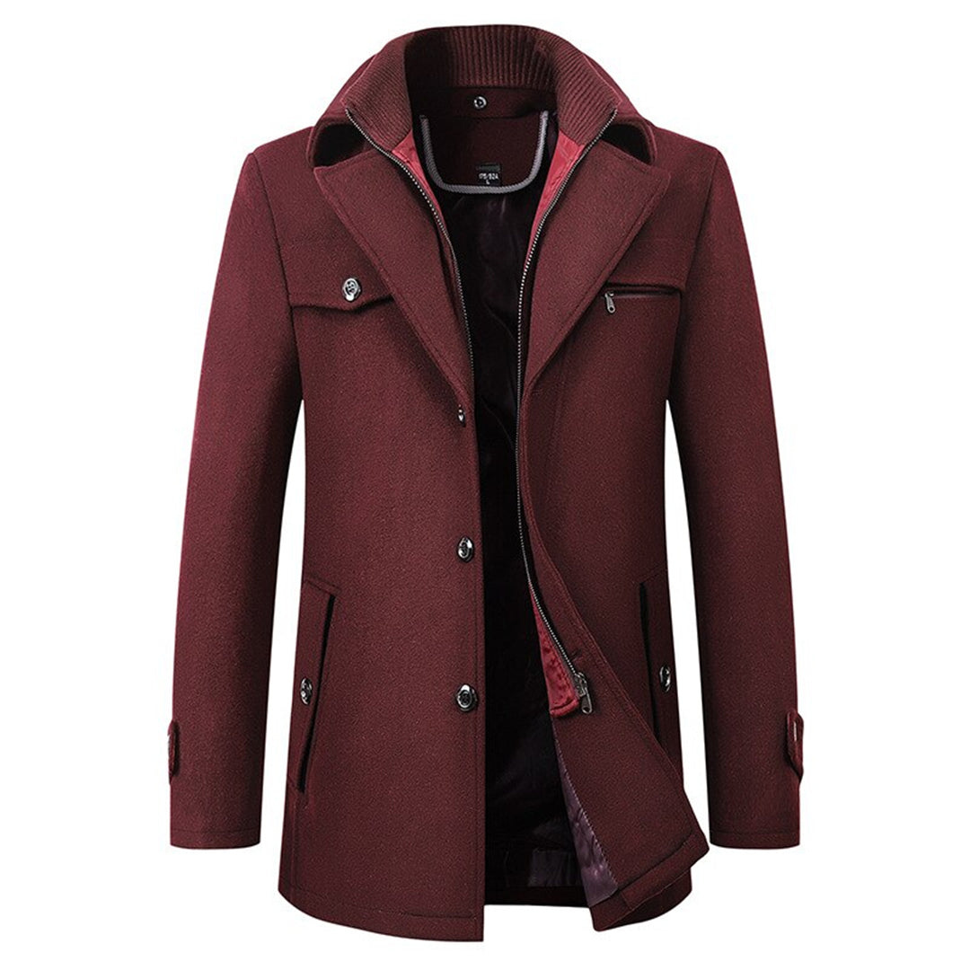 Meadow Long slim-fit coat with high collar for men | Altair