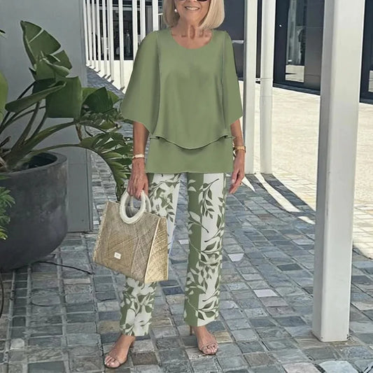 Roman Printed Two Piece Co Ord Set For Women | Isadora