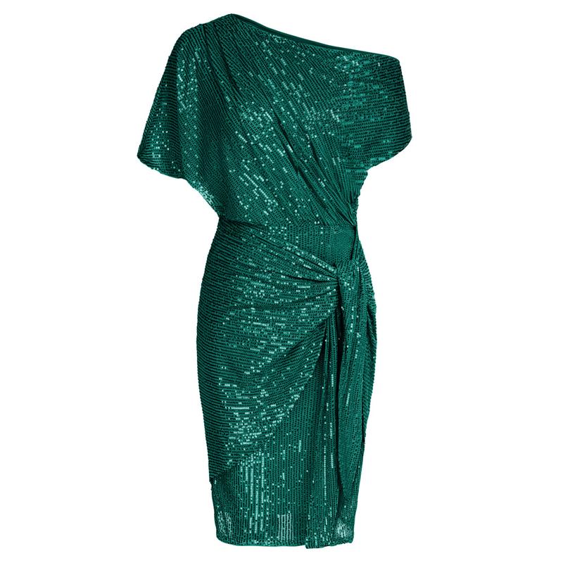 Vibrant Elegant Off Shoulder Sequin Bodycon Dress For Women | Ariselle