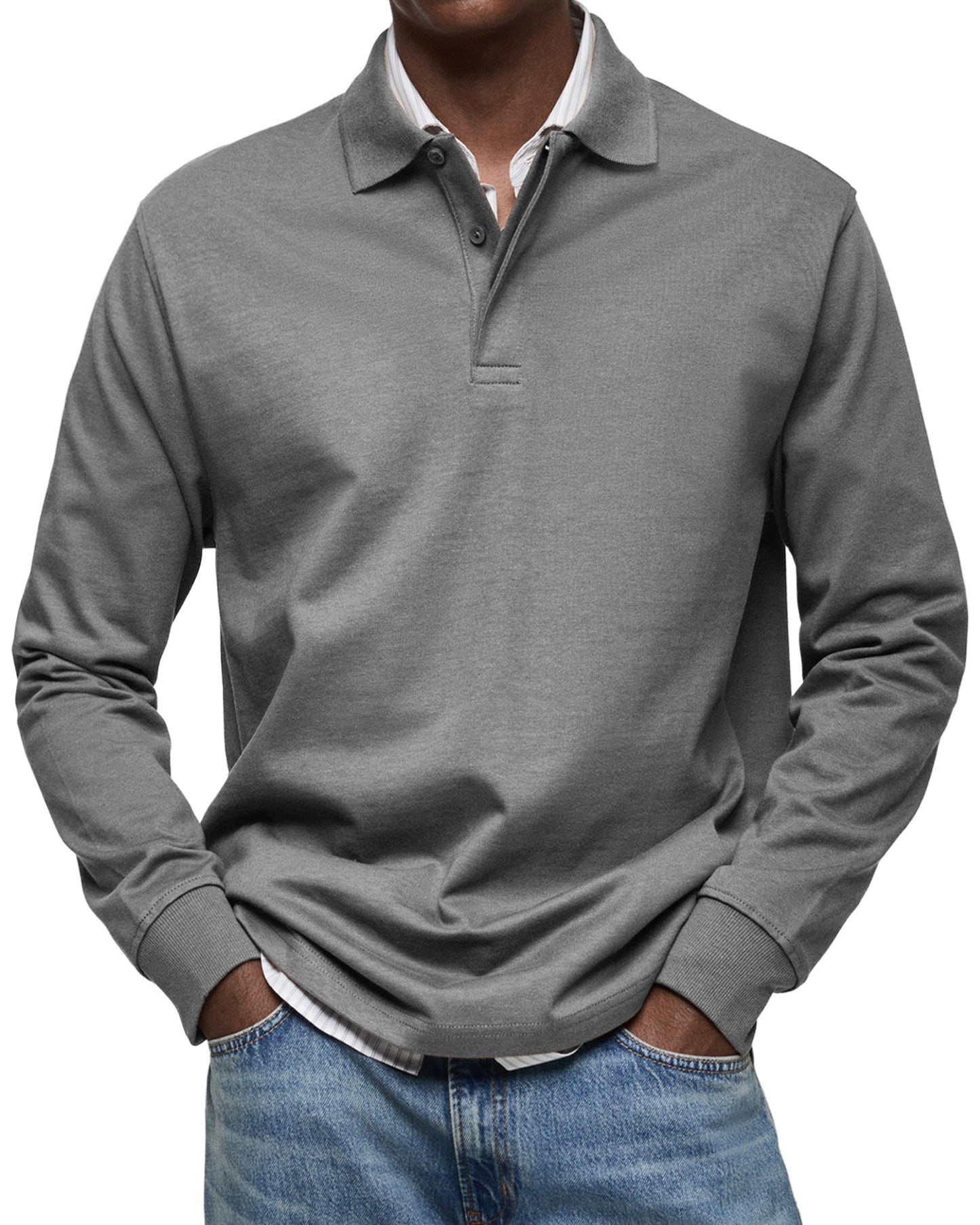 Riviera Classic Long Sleeve Polo Shirt For Men | Tristan