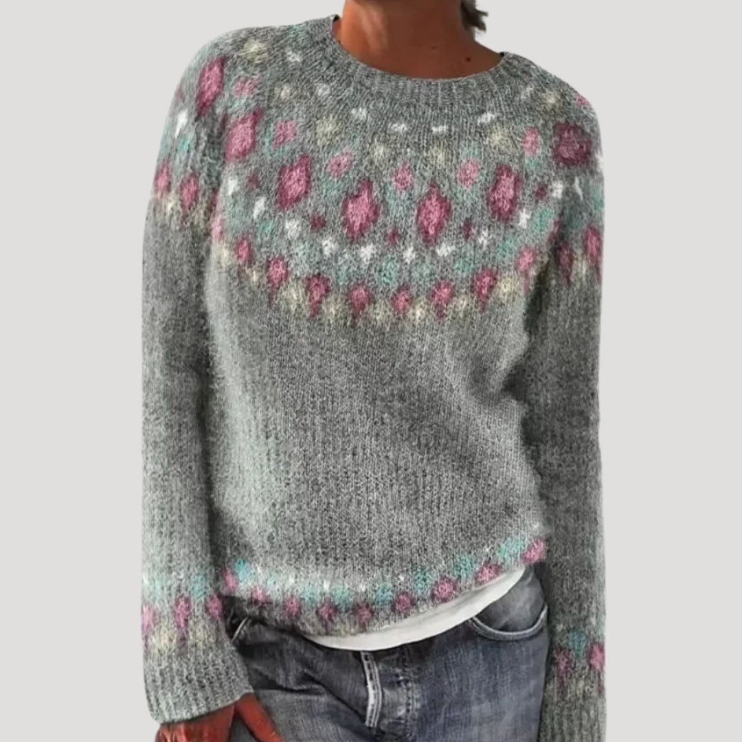 Lowland Patterned knitted winter sweater for women | Marielle