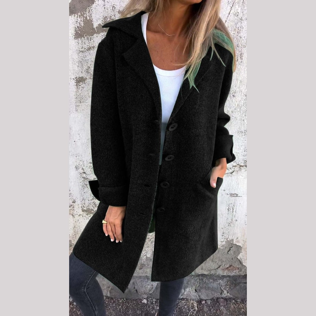 Fashionable Casual Long Button Coat For Women | Arlena