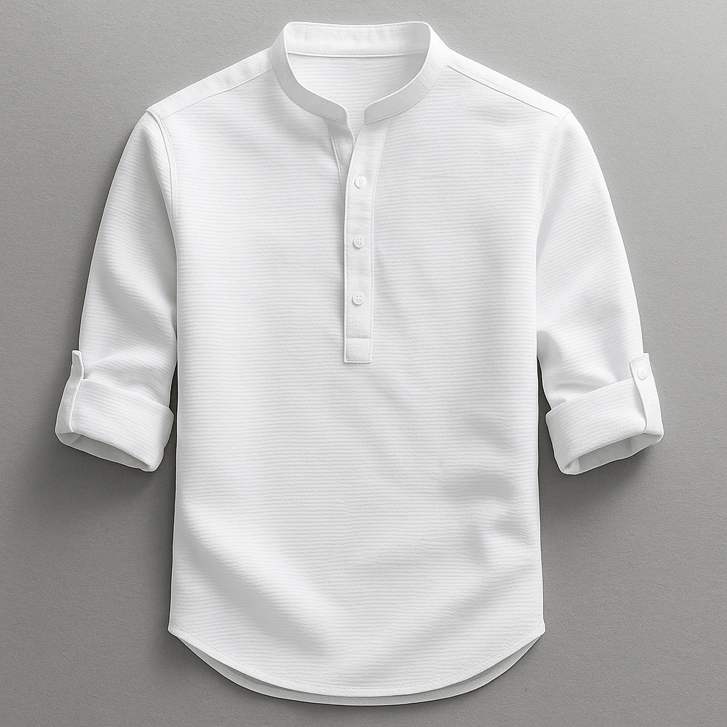 Foggy Textured Henley Shirt For Men | Caleb
