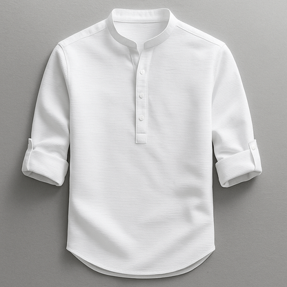 Foggy Textured Henley Shirt For Men | Caleb