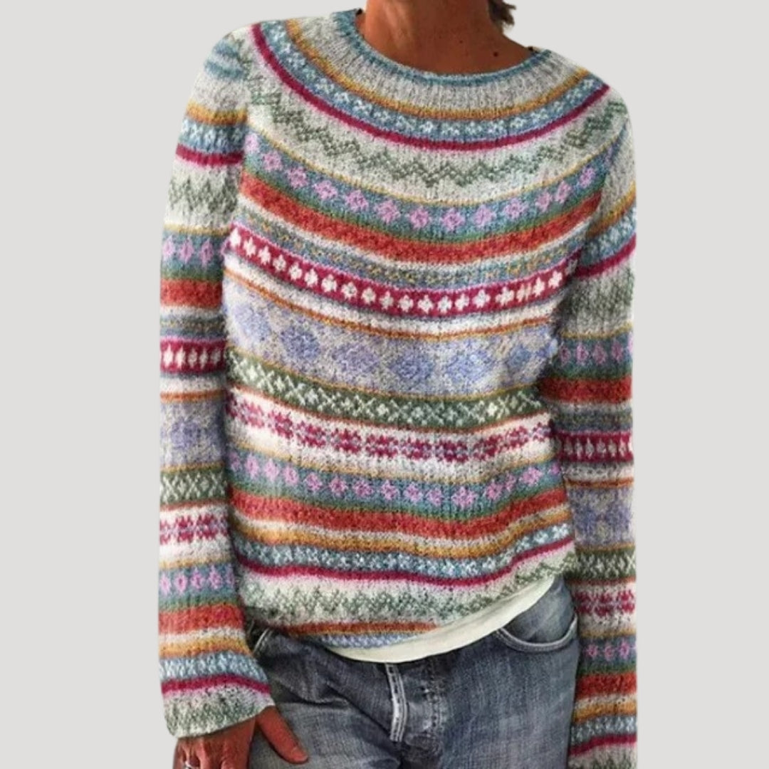 Lowland Patterned knitted winter sweater for women | Marielle